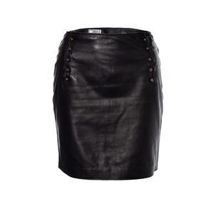 Gianni Versace leather skirt with medusa pins